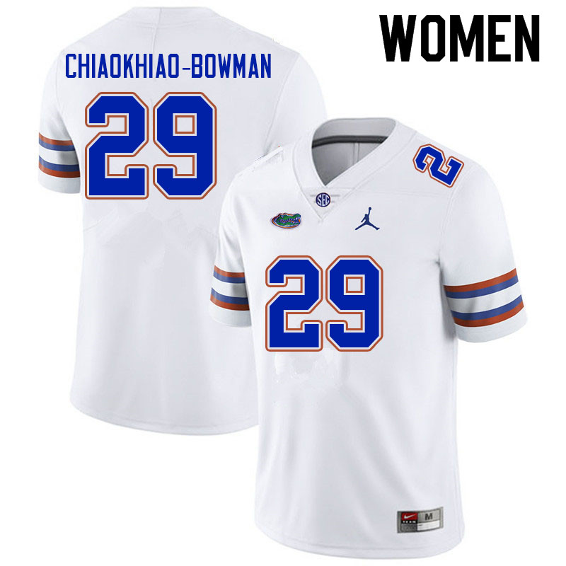 Women #29 Thai Chiaokhiao-Bowman Florida Gators College Football Jerseys Sale-White